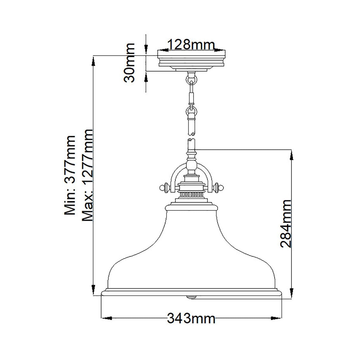 QZ-EMERY-P-M-WS Emery 1 Light Medium Pendant Weathered Brass