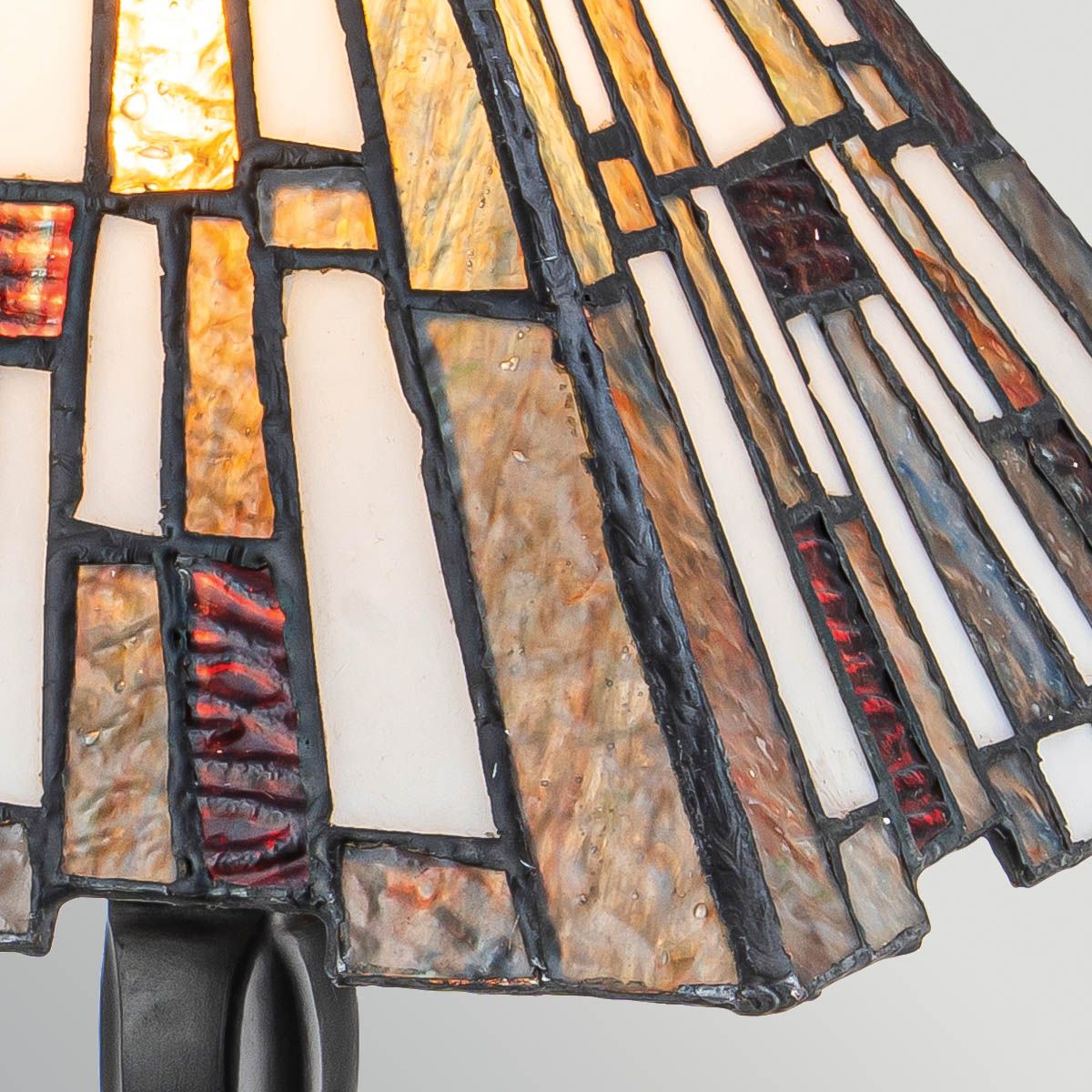 QZ-INGLENOOK-TL-S-UK Inglenook 1 Light  Midi Table Lamp Valiant Bronze & Art Glass