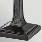 QZ-INGLENOOK-TL-S-UK Inglenook 1 Light  Midi Table Lamp Valiant Bronze & Art Glass
