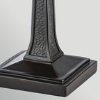 QZ-INGLENOOK-TL-S Inglenook 1 Light  Midi Table Lamp Valiant Bronze & Art Glass