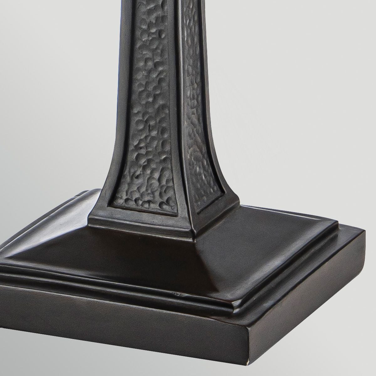 QZ-INGLENOOK-TL-S Inglenook 1 Light  Midi Table Lamp Valiant Bronze & Art Glass