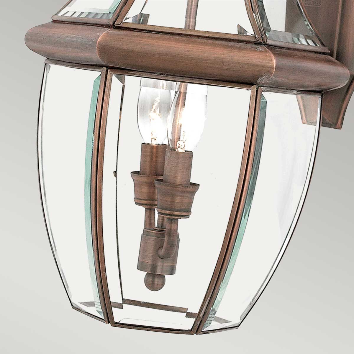 QZ-NEWBURY2-L-AC Newbury 2 Light Large  Outdoor Wall Lantern Lacquered Aged Copper