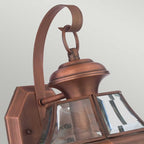 QZ-NEWBURY2-M-AC Newbury 1 Light Medium  Outdoor Wall Lantern Lacquered Aged Copper