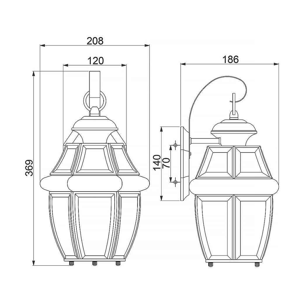 QZ-NEWBURY2-M-AC Newbury 1 Light Medium  Outdoor Wall Lantern Lacquered Aged Copper