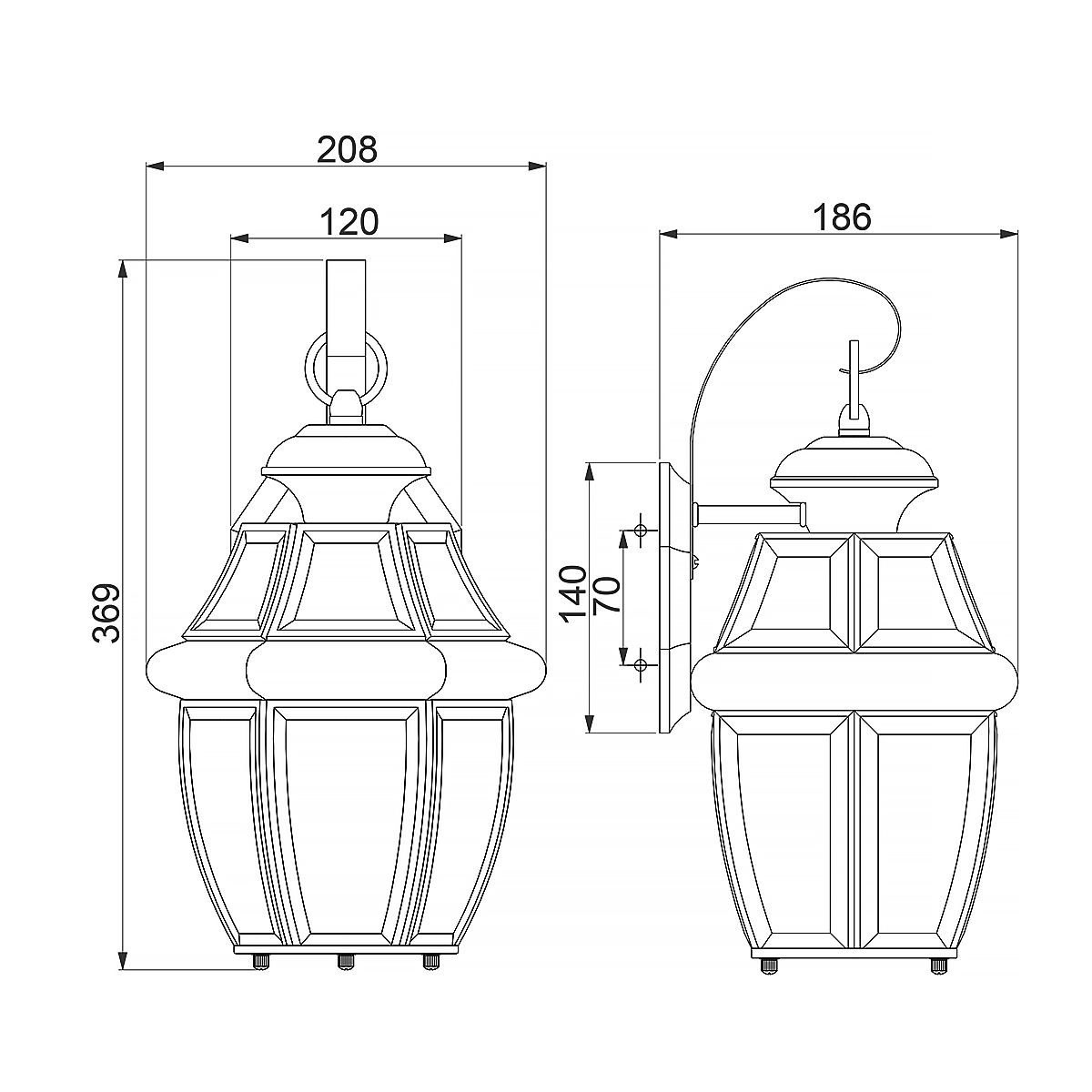 QZ-NEWBURY2-M-AC Newbury 1 Light Medium  Outdoor Wall Lantern Lacquered Aged Copper