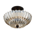 QZ-WHITECAP-SF-S Quoizel Whitecap 3 lt Semi Flush Medium Tinted Amber Glass with Mottled Cocoa Brown
