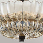 QZ-WHITECAP-SF-S Quoizel Whitecap 3 lt Semi Flush Medium Tinted Amber Glass with Mottled Cocoa Brown