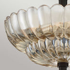 QZ-WHITECAP-SF-S Quoizel Whitecap 3 lt Semi Flush Medium Tinted Amber Glass with Mottled Cocoa Brown