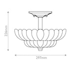 QZ-WHITECAP-SF-S Quoizel Whitecap 3 lt Semi Flush Medium Tinted Amber Glass with Mottled Cocoa Brown