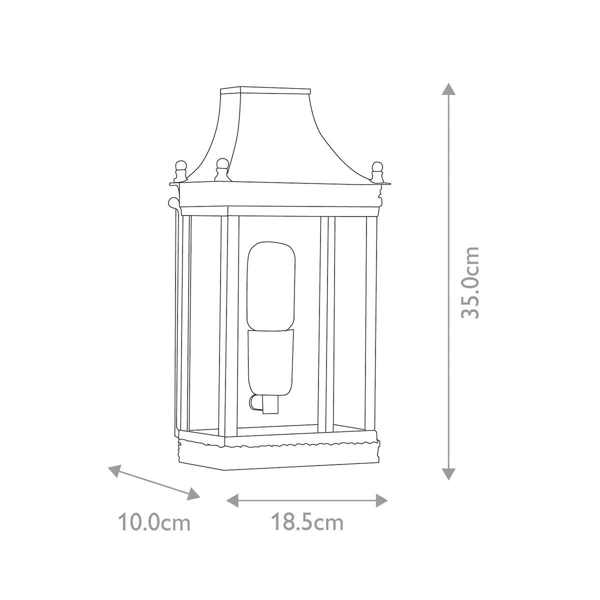 REGENTS-PARK-BR Regents Park 1 Light Outdoor  Wall Lantern Aged Brass