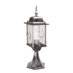 WX3 Wexford 1 Light  Outdoor Pedestal Lantern  Black/Silver