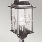 WX3 Wexford 1 Light  Outdoor Pedestal Lantern  Black/Silver