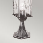 WX3 Wexford 1 Light  Outdoor Pedestal Lantern  Black/Silver